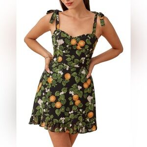reformation christine clementine mini dress